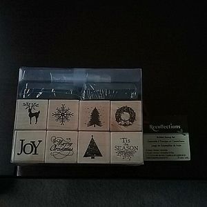 Recollections Vintage Holiday Rubber Stamp Set